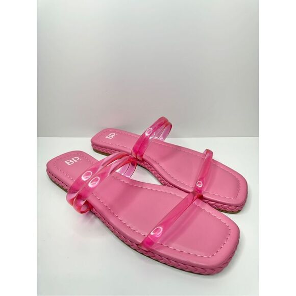 Nordstrom BP Viola Barbie Pink Braided Flat Slide Sandals Size 7.5 - Picture 2 of 8